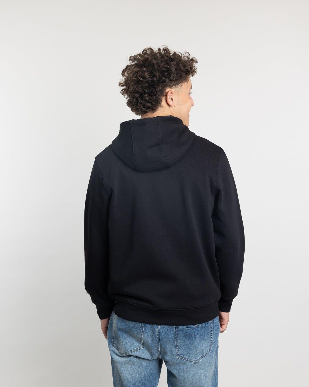 Poleron con cierre y gorro Invierno Negro niño POLEMIC-3