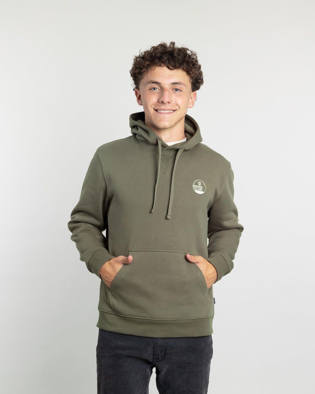 Poleron tipo canguro sin cierre Invierno Verde niño POLEMIC-0