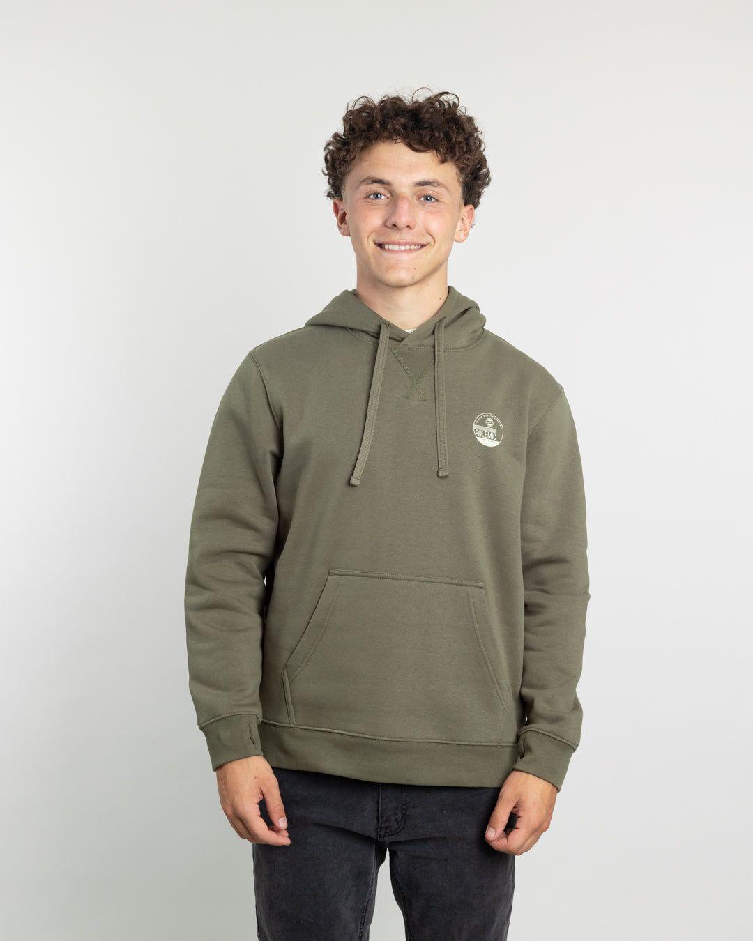 Poleron tipo canguro sin cierre Invierno Verde niño POLEMIC-1