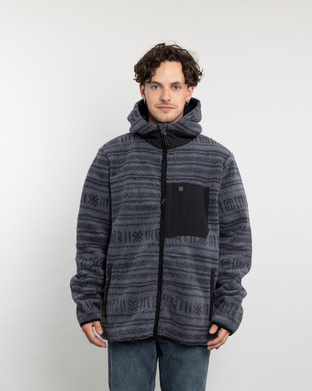 Polerón Hombre Mini Sherpa Full estampado con gorro Polemic-4