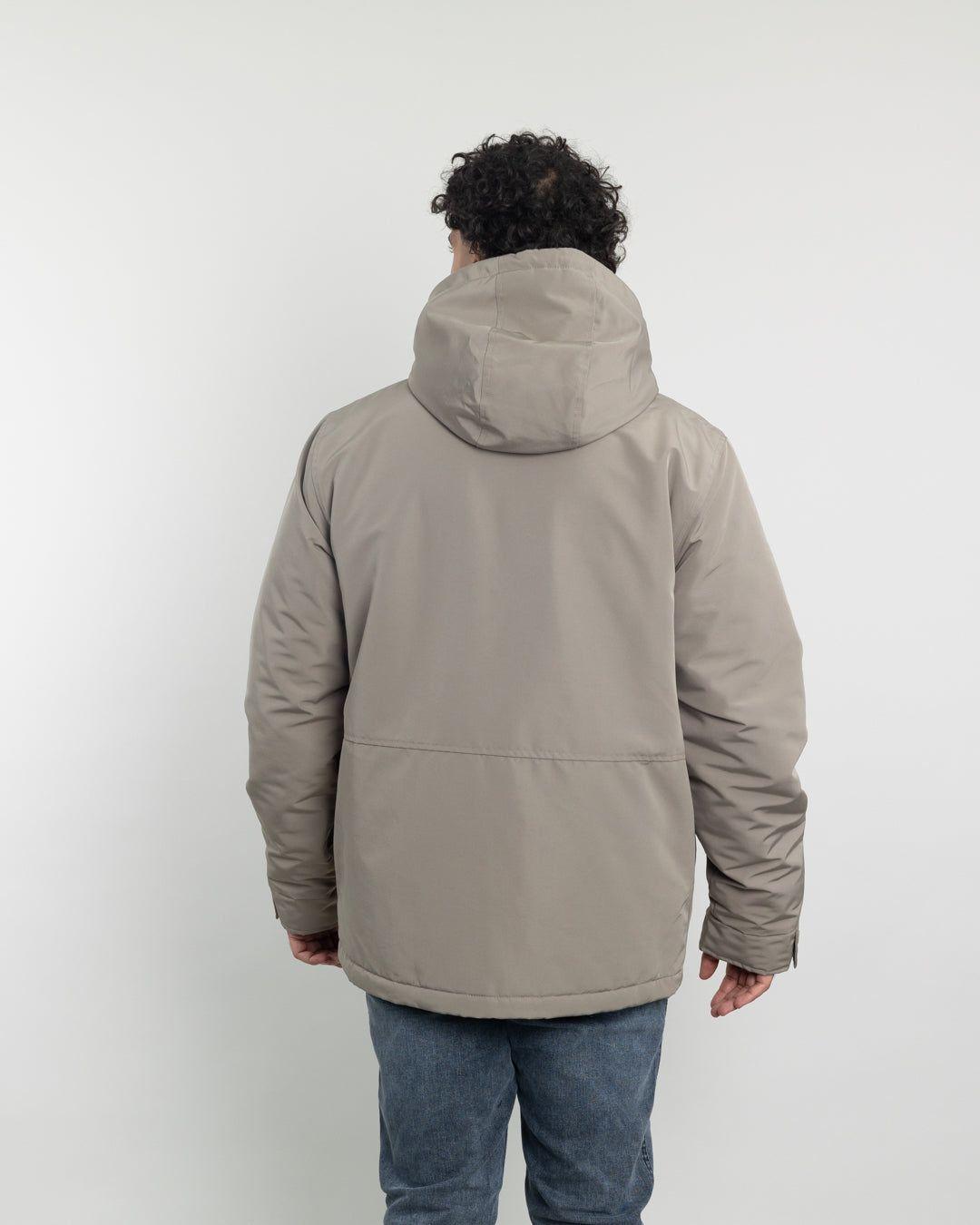 Parka Hombre Waterproof forrada en sherpa café Polemic-2