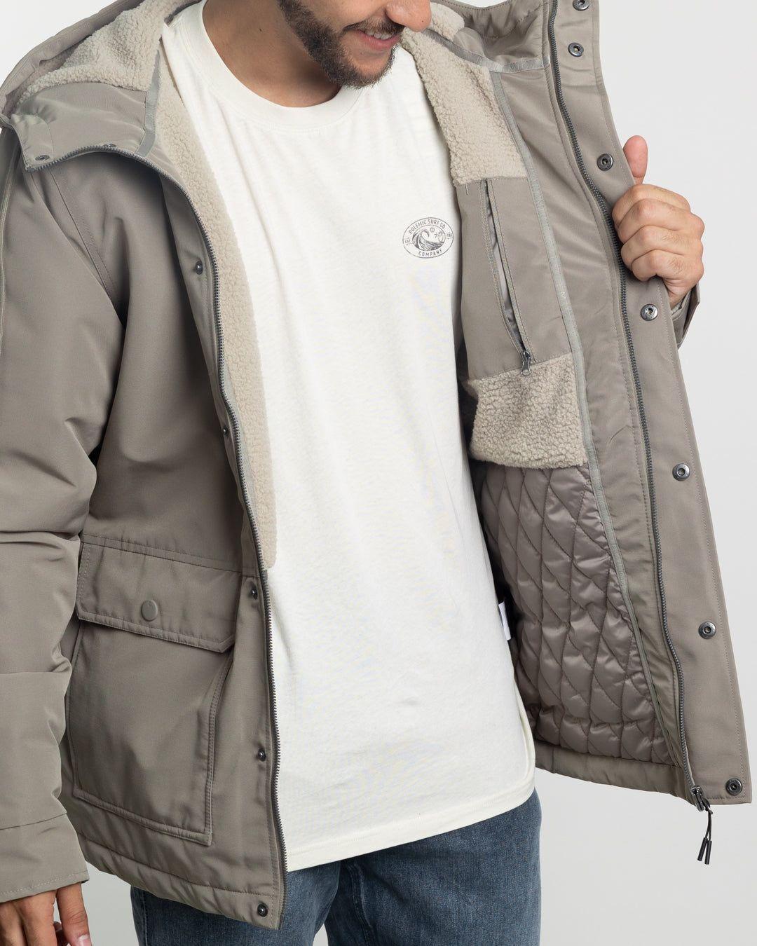 Parka Hombre Waterproof forrada en sherpa café Polemic-3