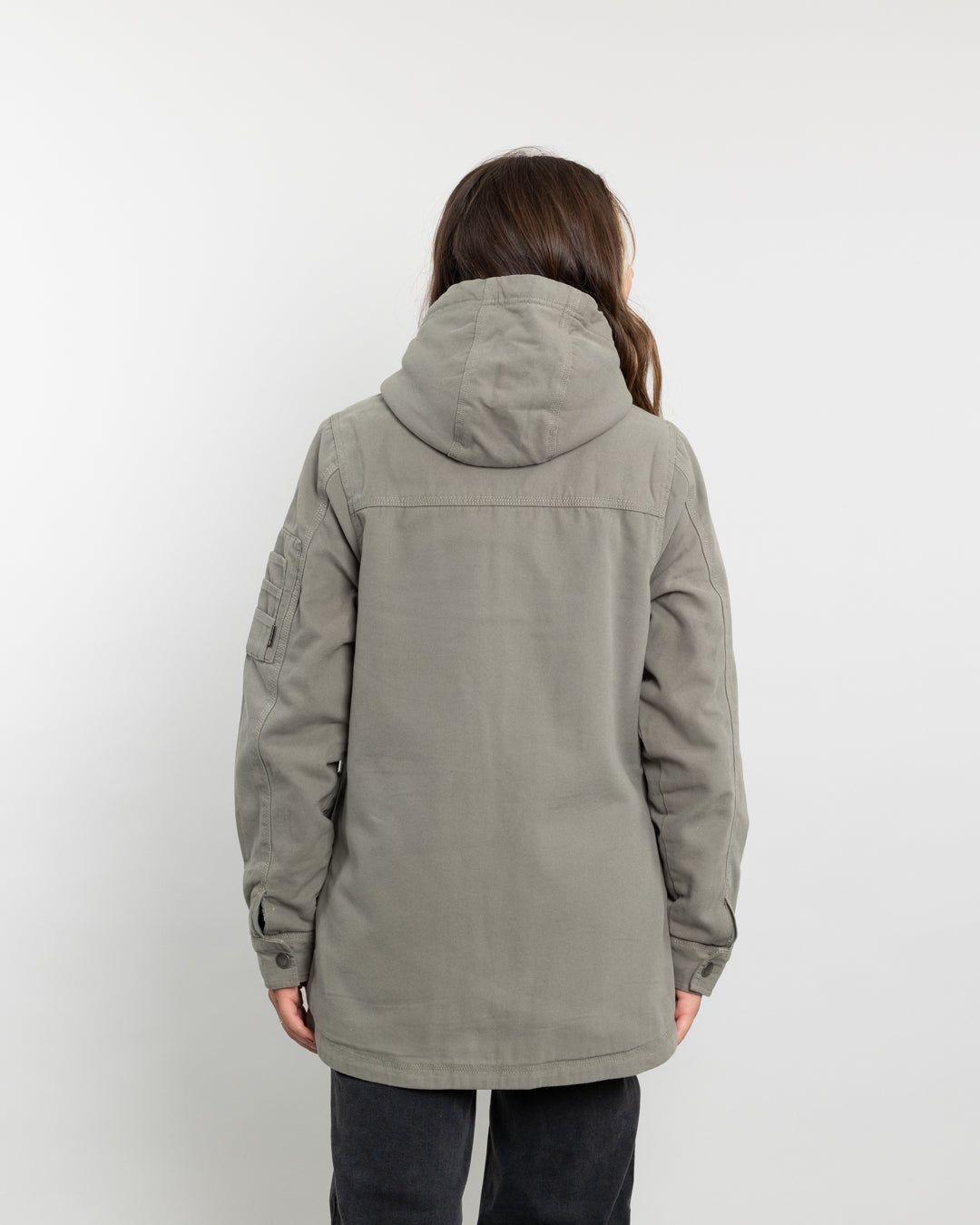 Chaqueta gabardina mujer con interior Sherpa Verde Verde Polemic-3