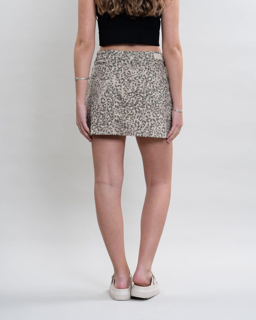 Falda denim Animal Print Beige Polemic-4