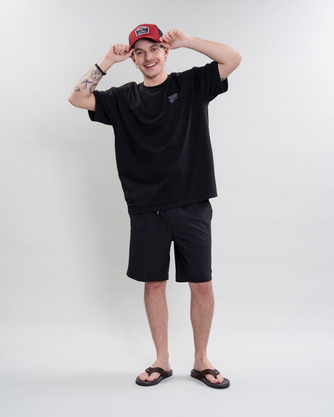 Traje de baño pretina elasticada Castor Negro Polemic-1