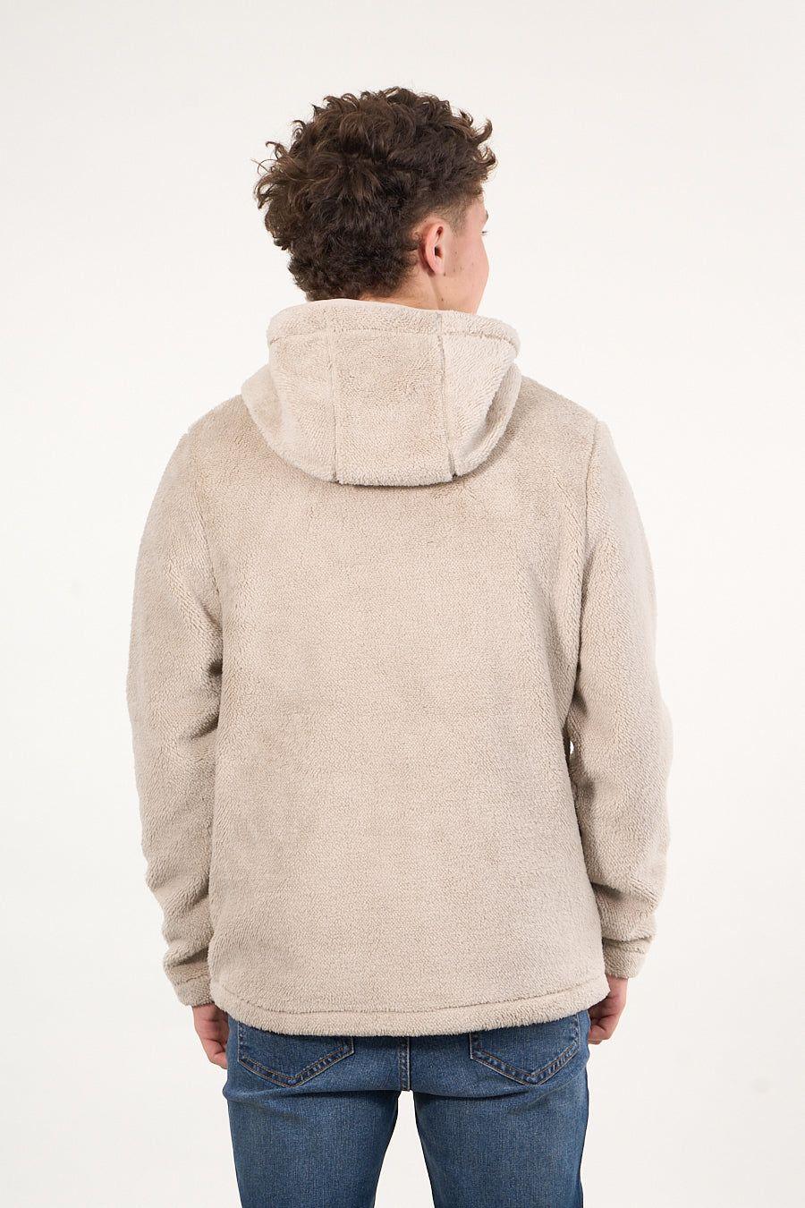 Poleron Bonded Shaggy con gorro Crudo wi8301 Polemic-4