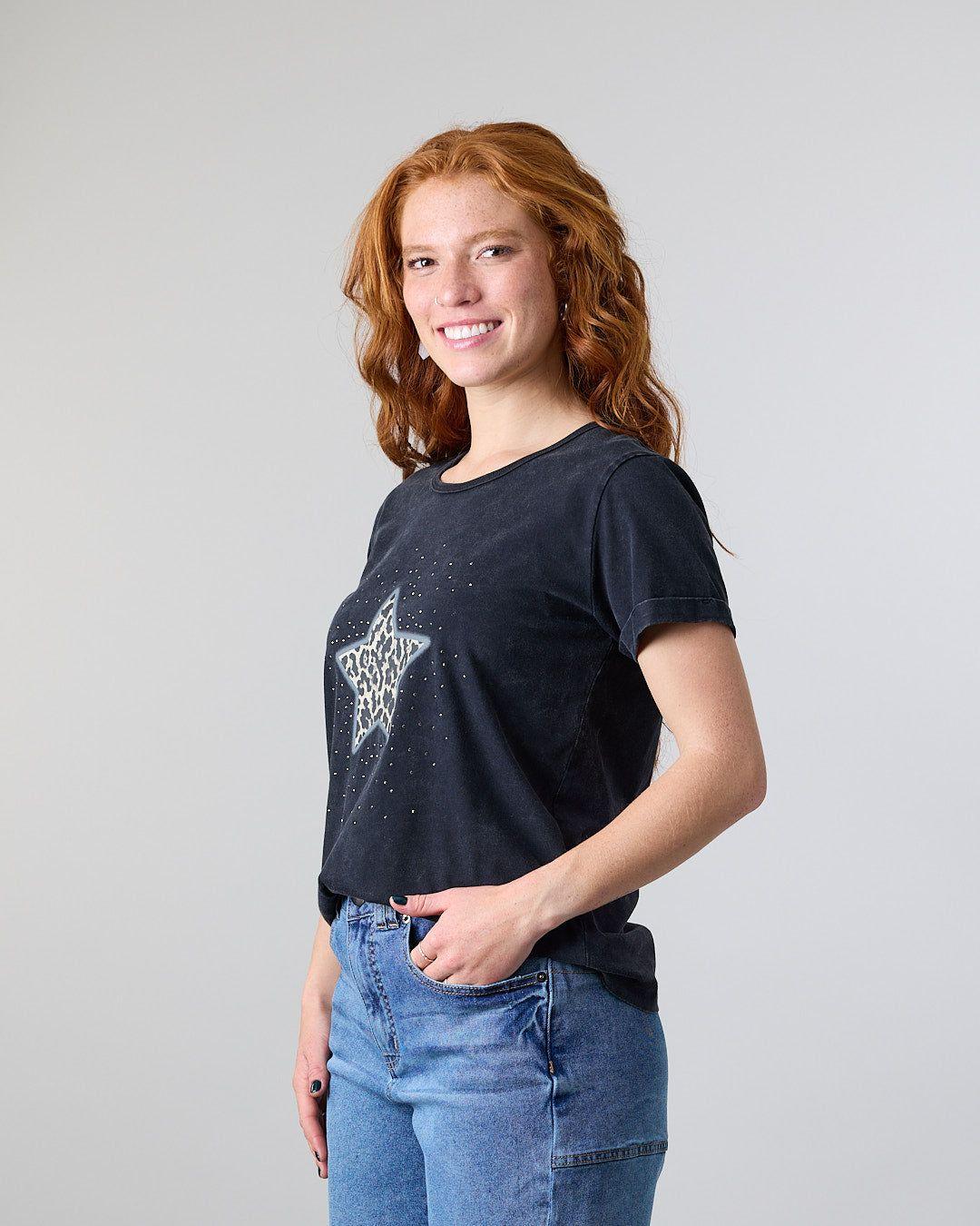 Polera Mujer Star aplicación strass Polemic-3