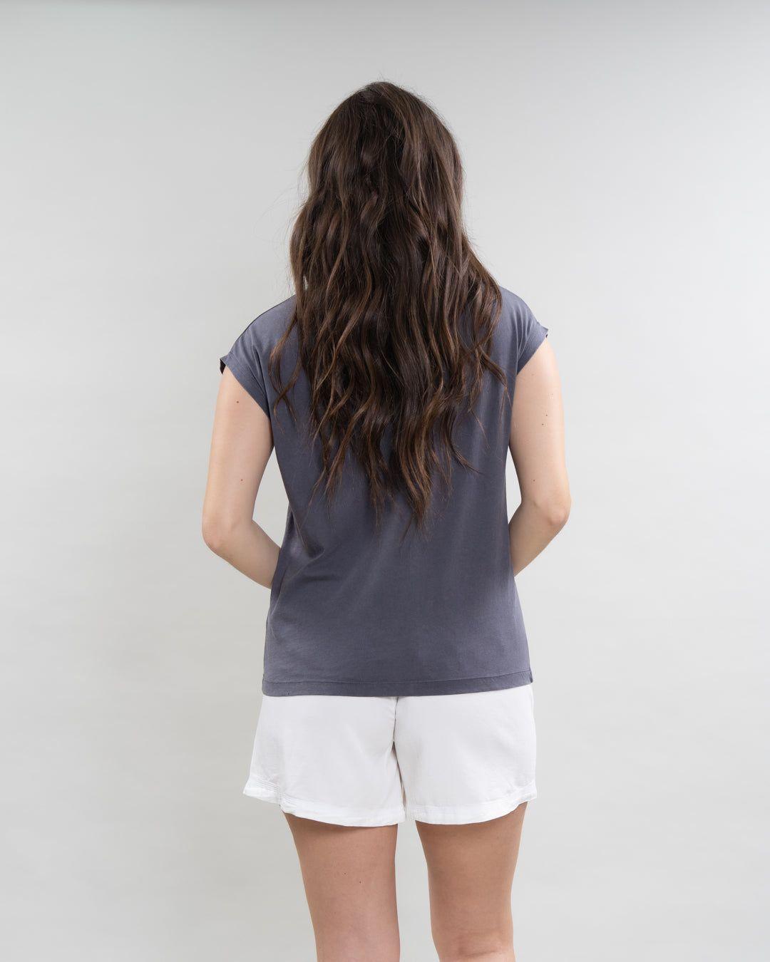 Polera mujer sin mangas estampado Leopardo Gris Polemic-3
