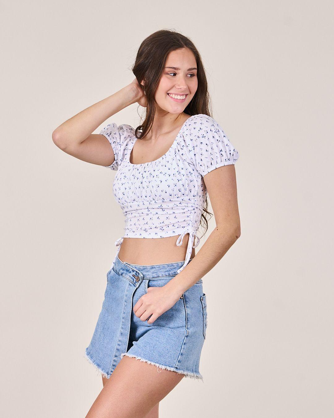 Polera Manga Globo Print Retro - Polemic Girl-4