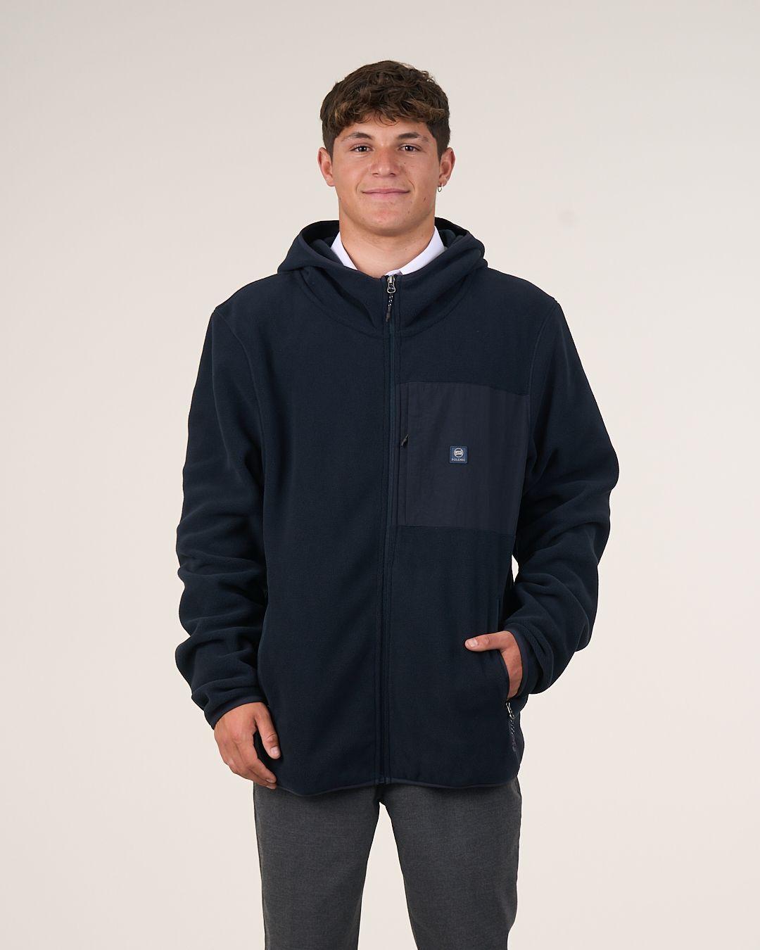 Poleron Escolar Micropolar Cierre Y Gorro (S-XL) Polemic-2