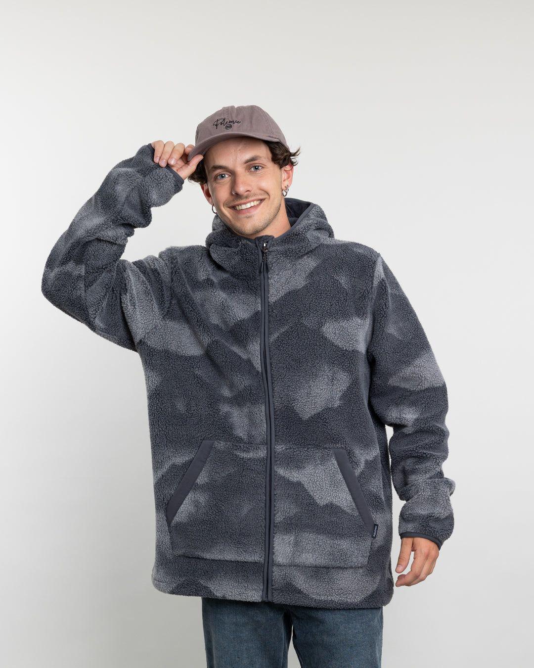 Polerón Hombre Mini Sherpa Print con gorro Polemic-4