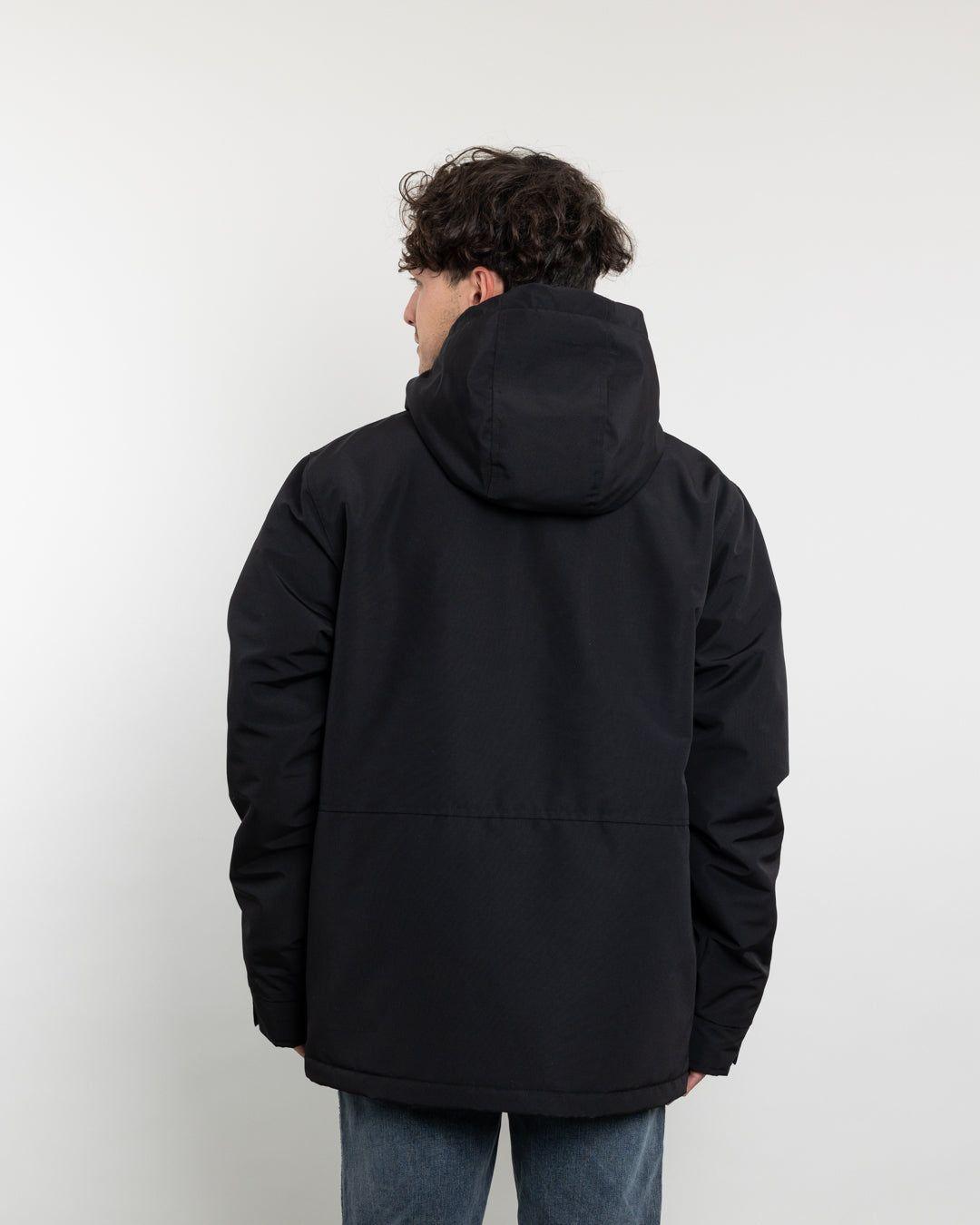 Parka Hombre Waterproof forrada en sherpa Negro Polemic-2