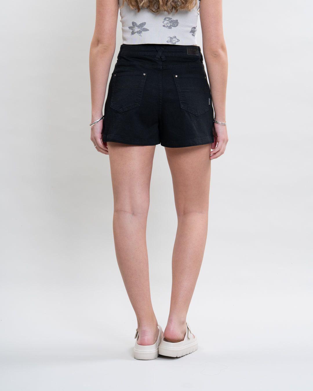 Falda short mujer Denim Negro Polemic-4