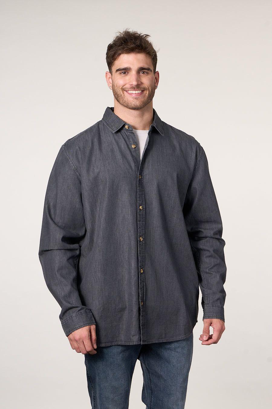 Camisa manga Larga Denim procesada wi5704 Polemic-2
