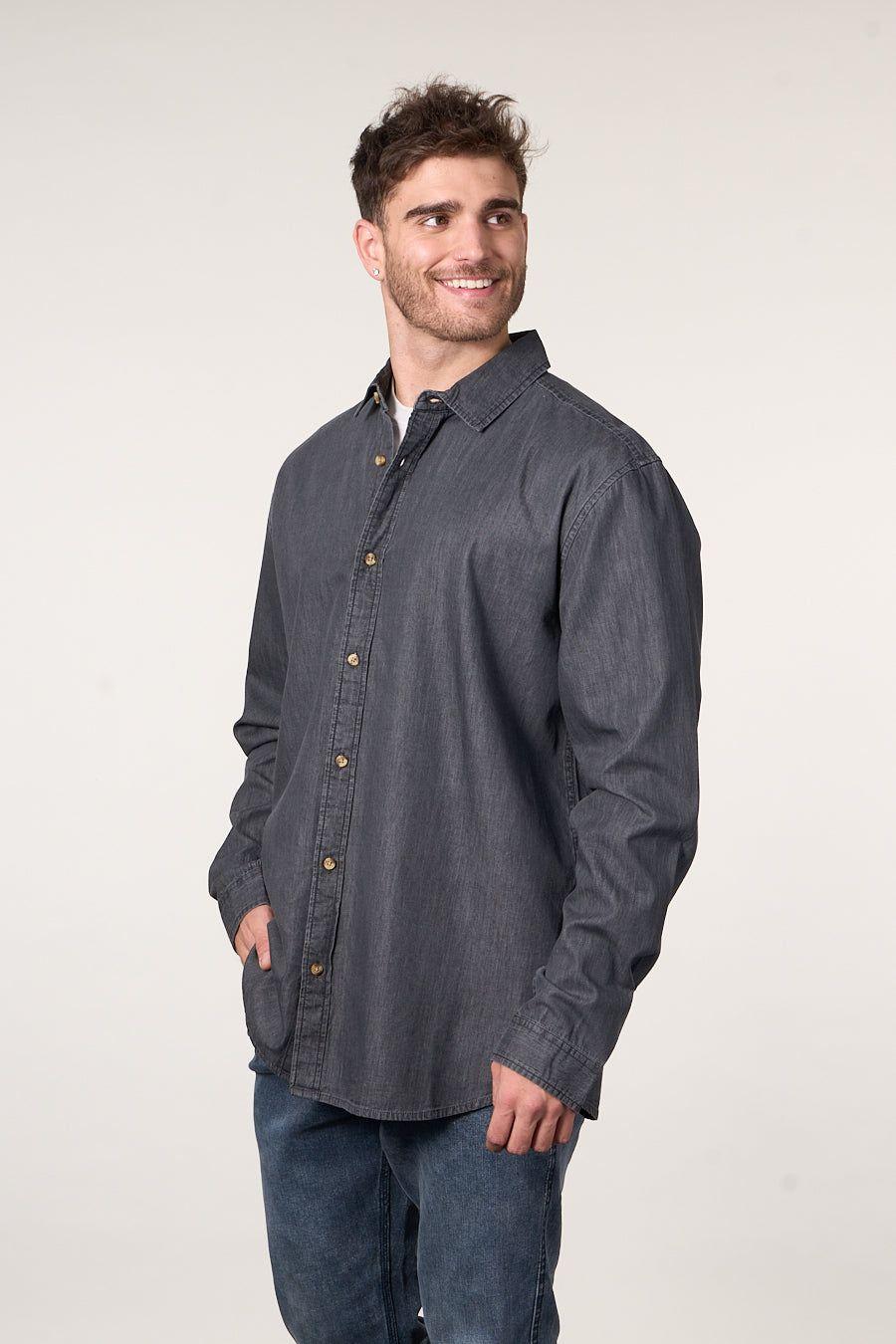 Camisa manga Larga Denim procesada wi5704 Polemic-3