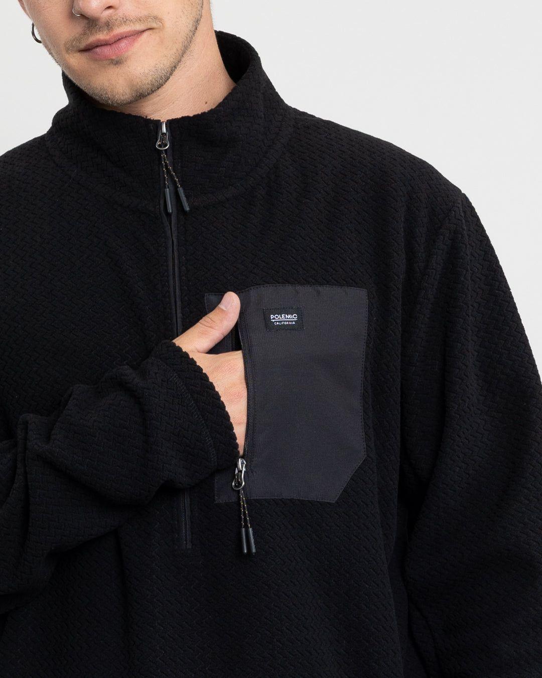 Polerón Hombre Micropolar Invierno textura Medio cierre Polemic-3