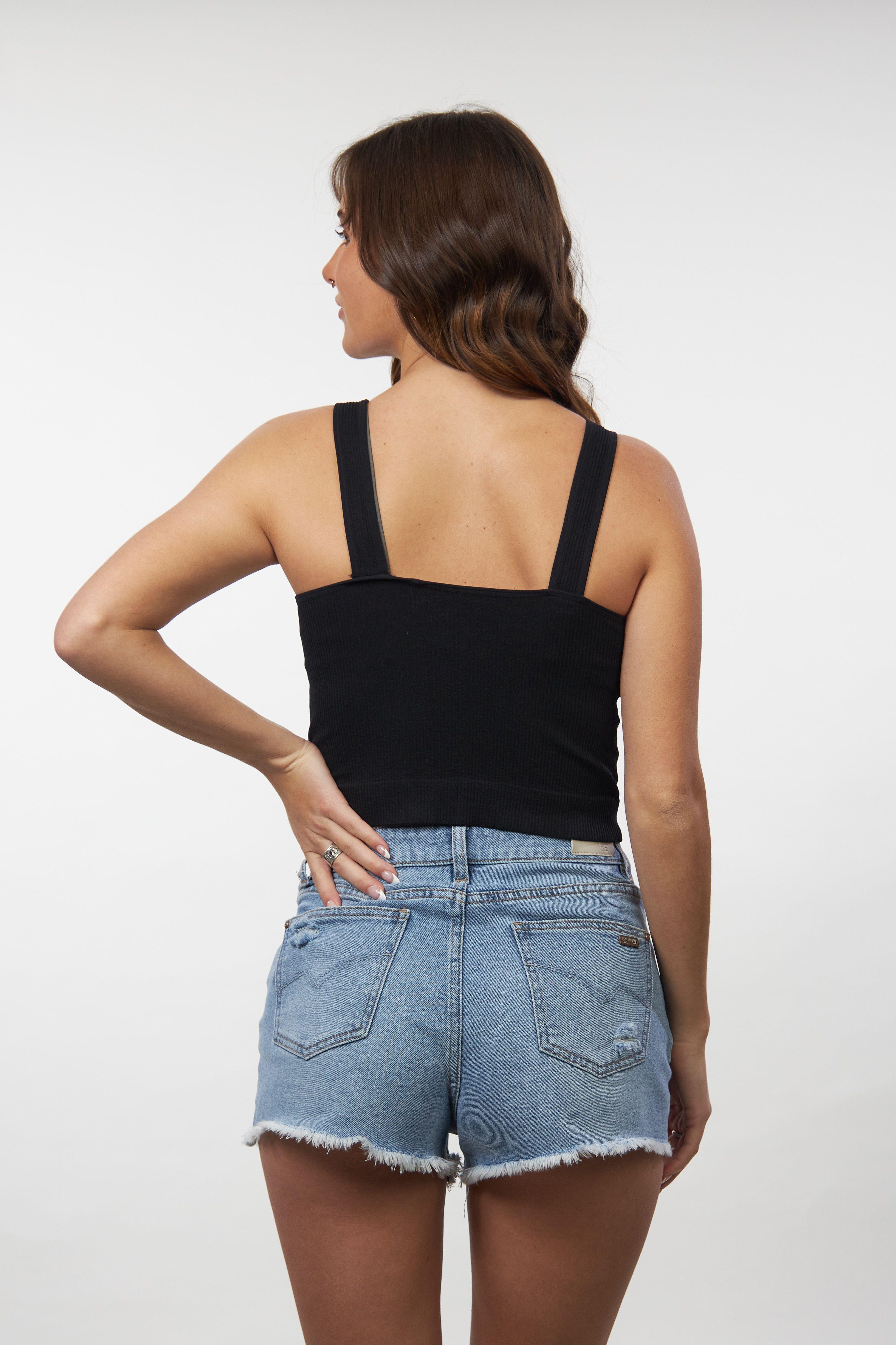 Polera crop top escote v para mujer Polemic-2