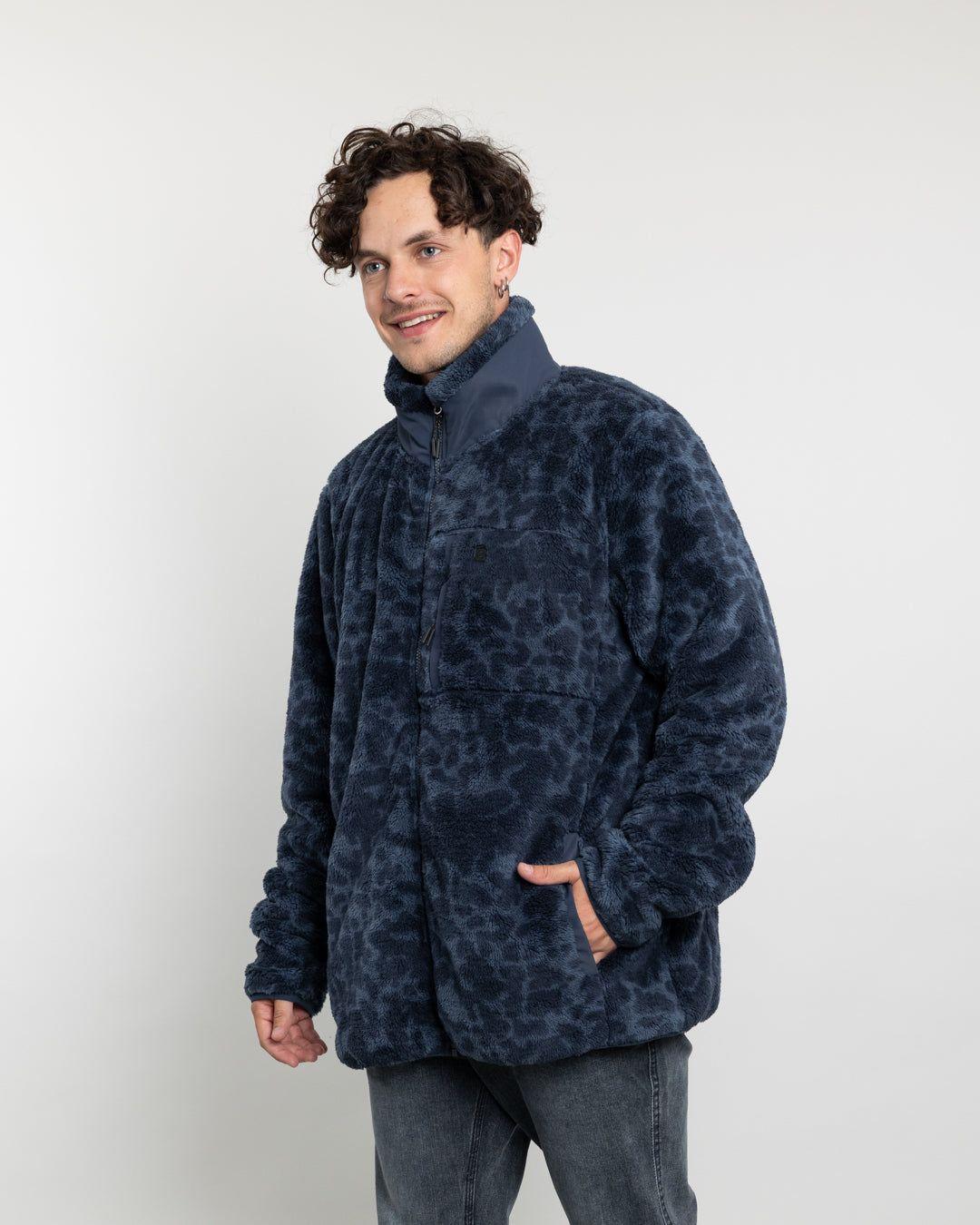 Poleron hombre Polar Shaggy Print sin gorro Polemic-3