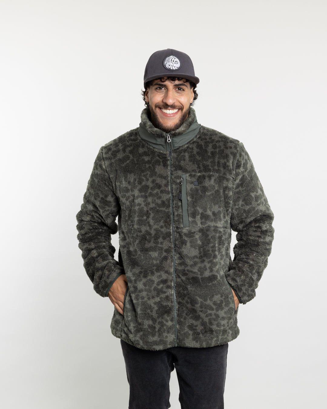 Poleron hombre Polar Shaggy Print sin gorro Polemic-2