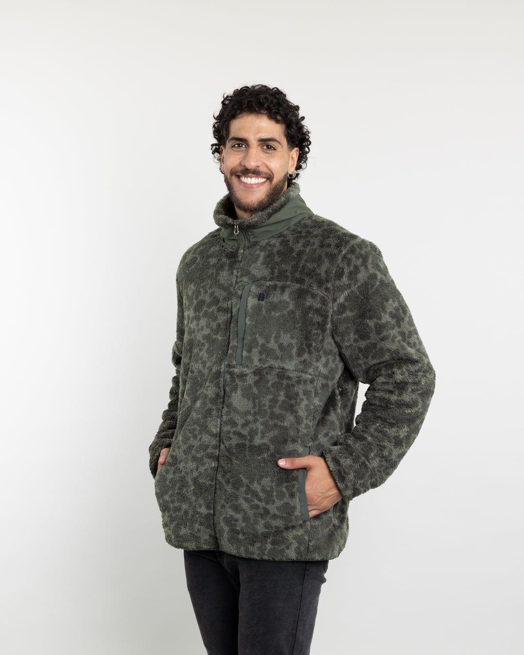 Poleron hombre Polar Shaggy Print sin gorro Polemic-3