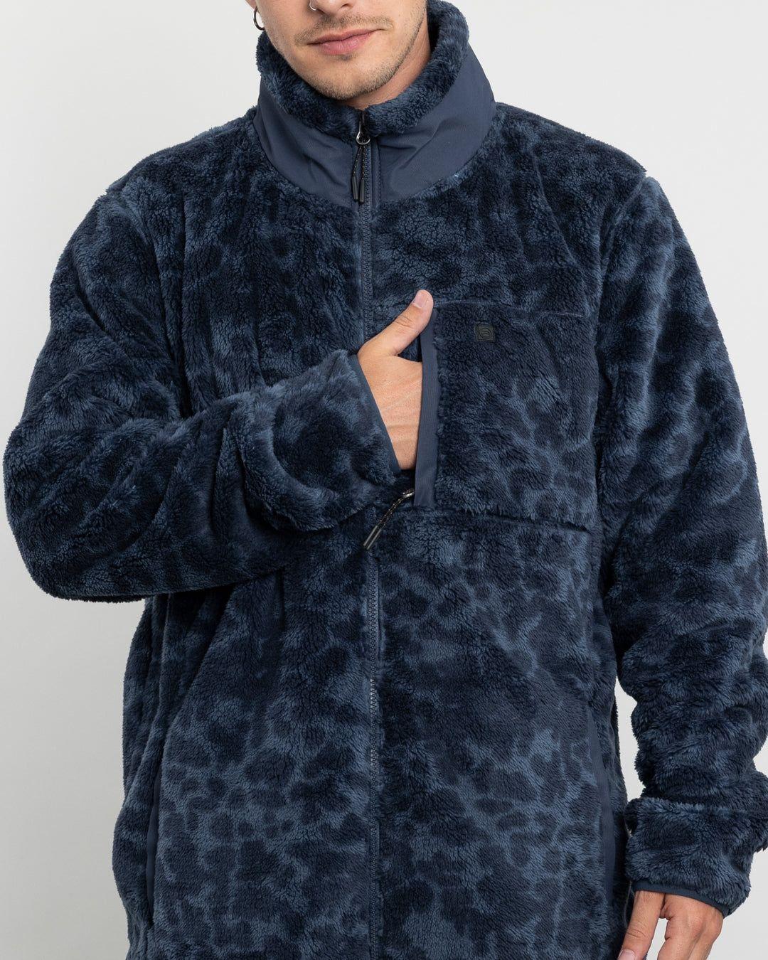 Poleron hombre Polar Shaggy Print sin gorro Polemic-0