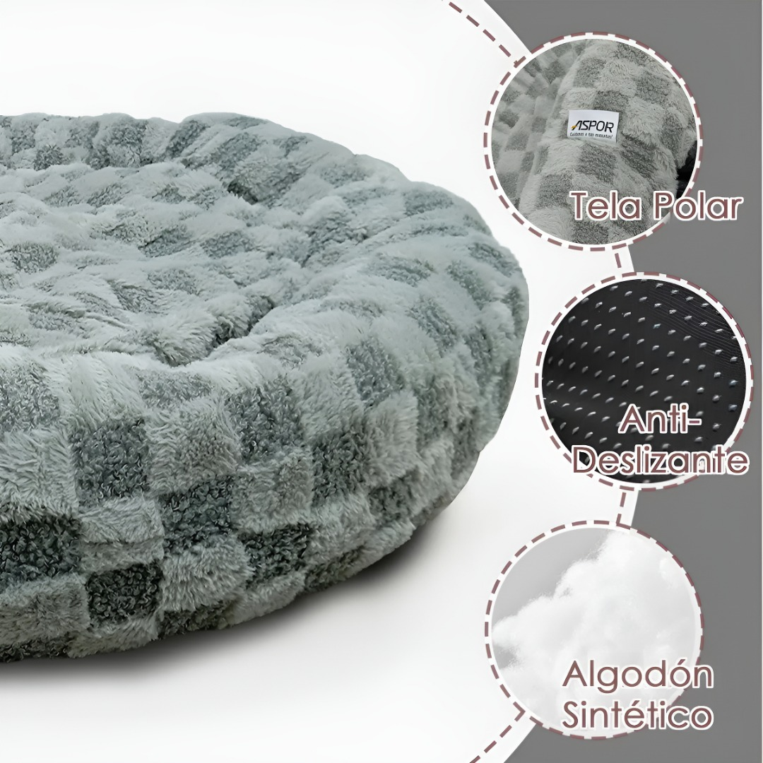 Cama Perro Premium Polar Lavable Antideslizante 70cm-3