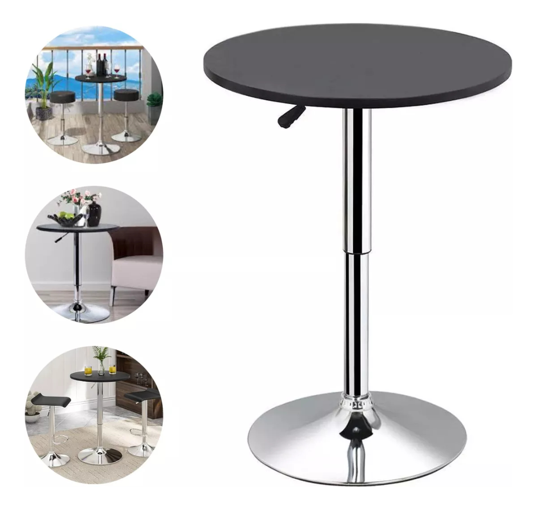 Mesa Bar Altura Ajustable 60x93cm Diámetro Terraza Comedor-0
