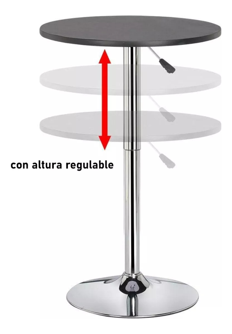 Mesa Bar Altura Ajustable 60x93cm Diámetro Terraza Comedor-3
