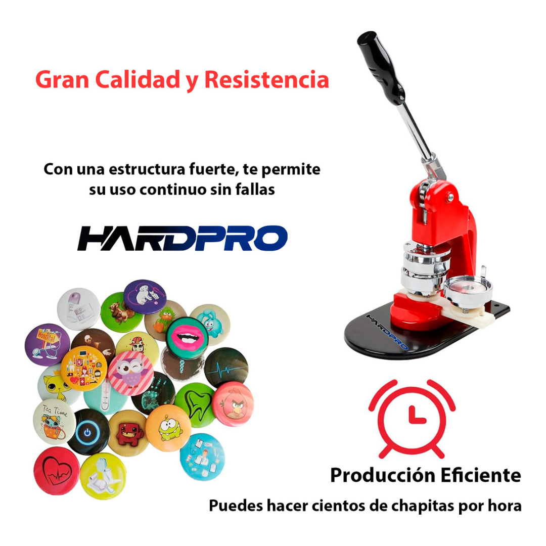 Maquina Prensa De Chapitas Con Matriz 58mm Con 100 Chapitas-2