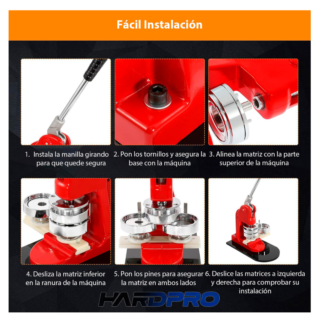 Maquina Prensa De Chapitas Con Matriz 58mm Con 100 Chapitas-3