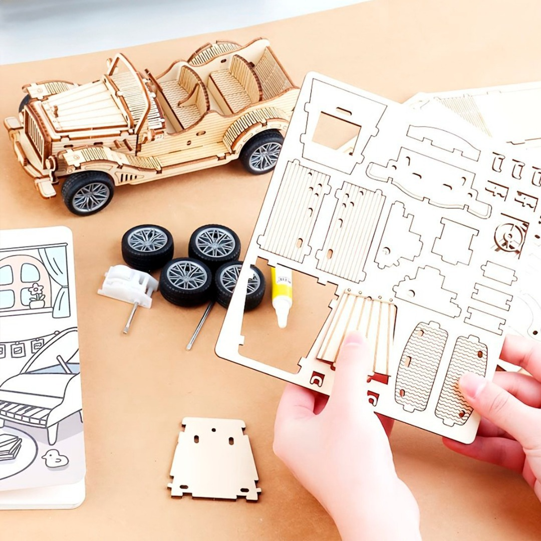 Puzzle 3d Madera Auto Clásico Armable Retro 65pcs Didáctico-3