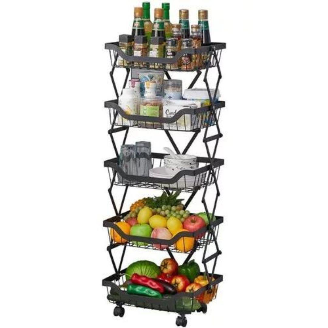 Estante Plegable Organizador Verdulero Frutero Metal 4 Pisos-0