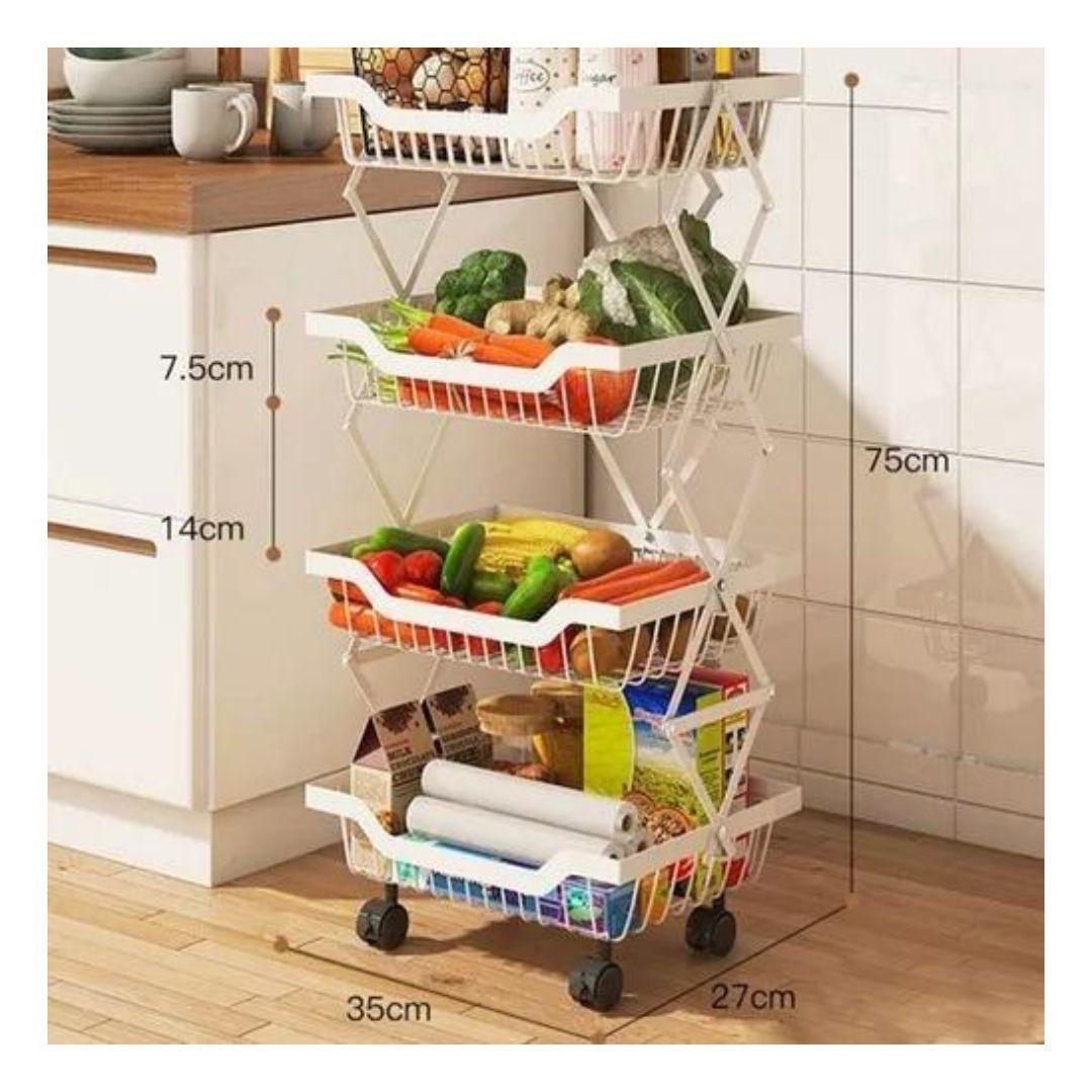Estante Plegable Organizador Verdulero Frutero Metal 4 Pisos-2