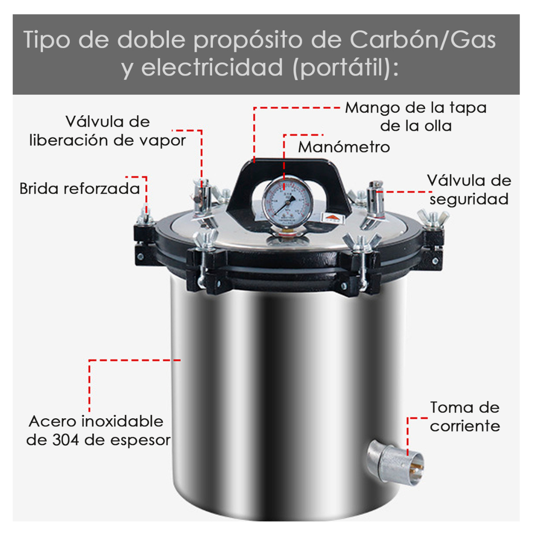 Esterilizador Autoclave Vertical Acero Inox Grado Medico-2