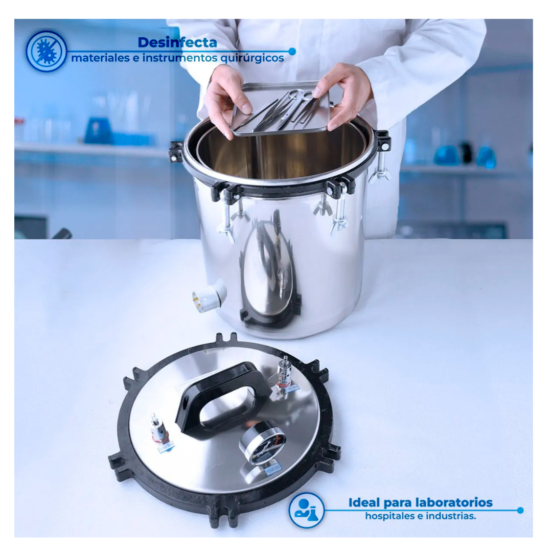 Esterilizador Autoclave Vertical Acero Inox Grado Medico-5