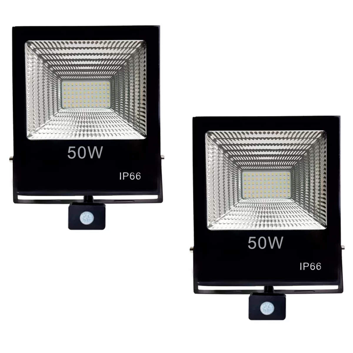 Pack 2 Foco Led Con Sensor De Movimiento 50w Ip66 Para Exterior-0