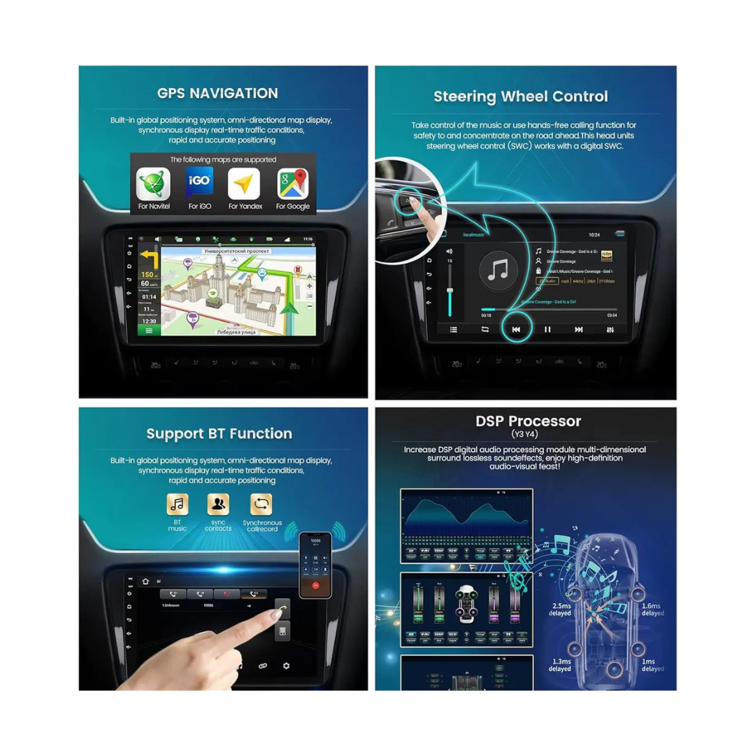 Radio Pantalla Auto Tactil 10.2 Pulgadas Tv Android 11.0 32gb Gps 2gb De Ram Wifi Dual Band 2.4 Y 5g-4