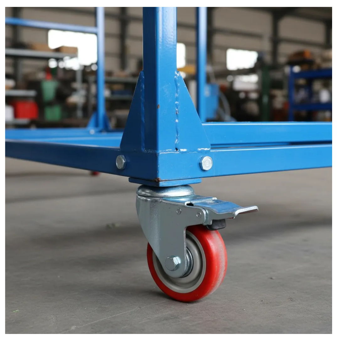 Escalera Industrial Tipo Avión 10 Peldaños 2,5m + Plataforma Azul-7