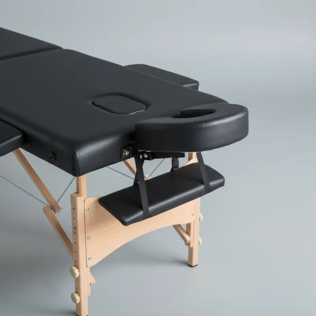 Camilla Para Masajes Con Apoyo Facial De Madera 1.8m Negra-7