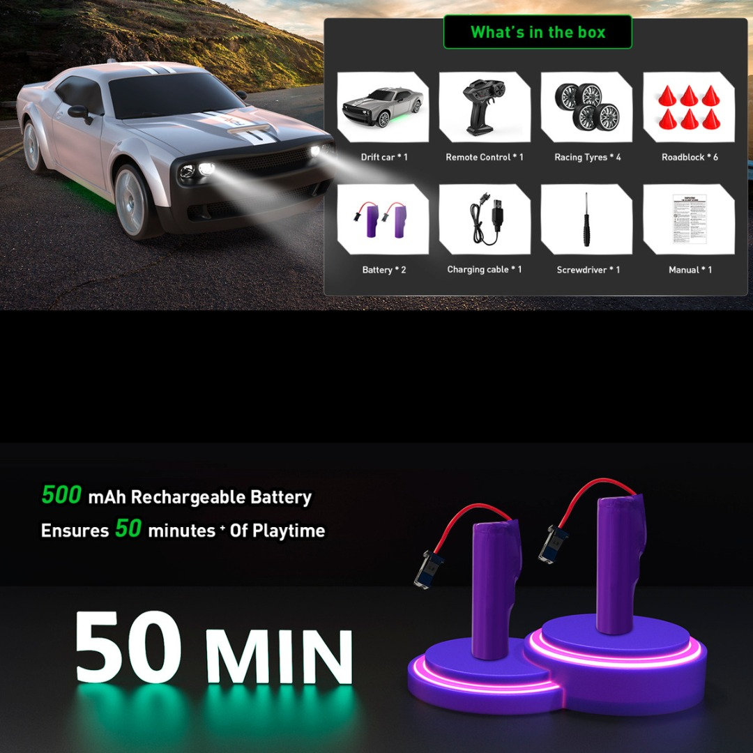 Auto Control Remoto Speed Drift Derrape 2.4gz Colores-4