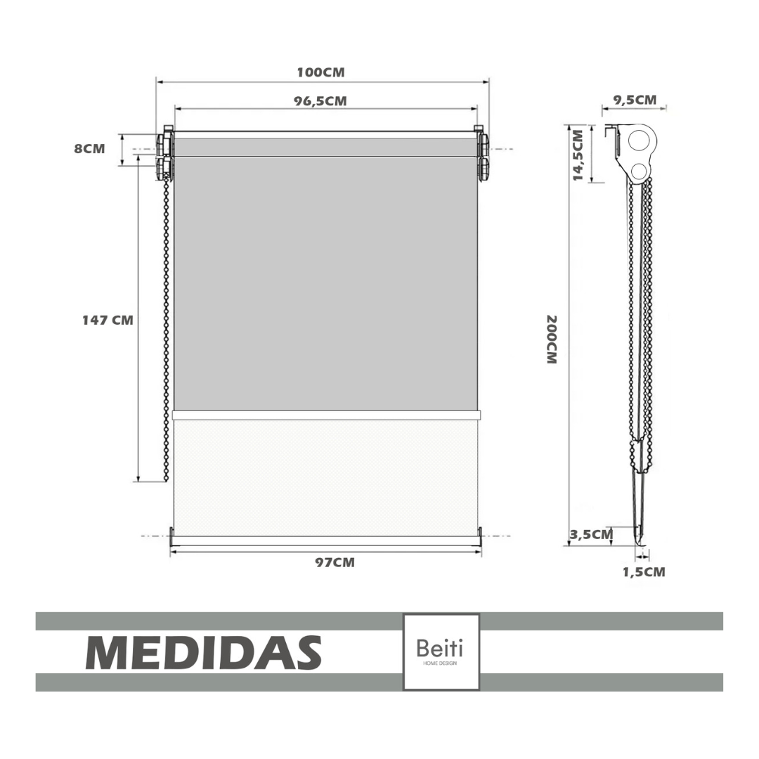 Cortina Roller Blackout Doble Visillo Cenefa 100x200-1