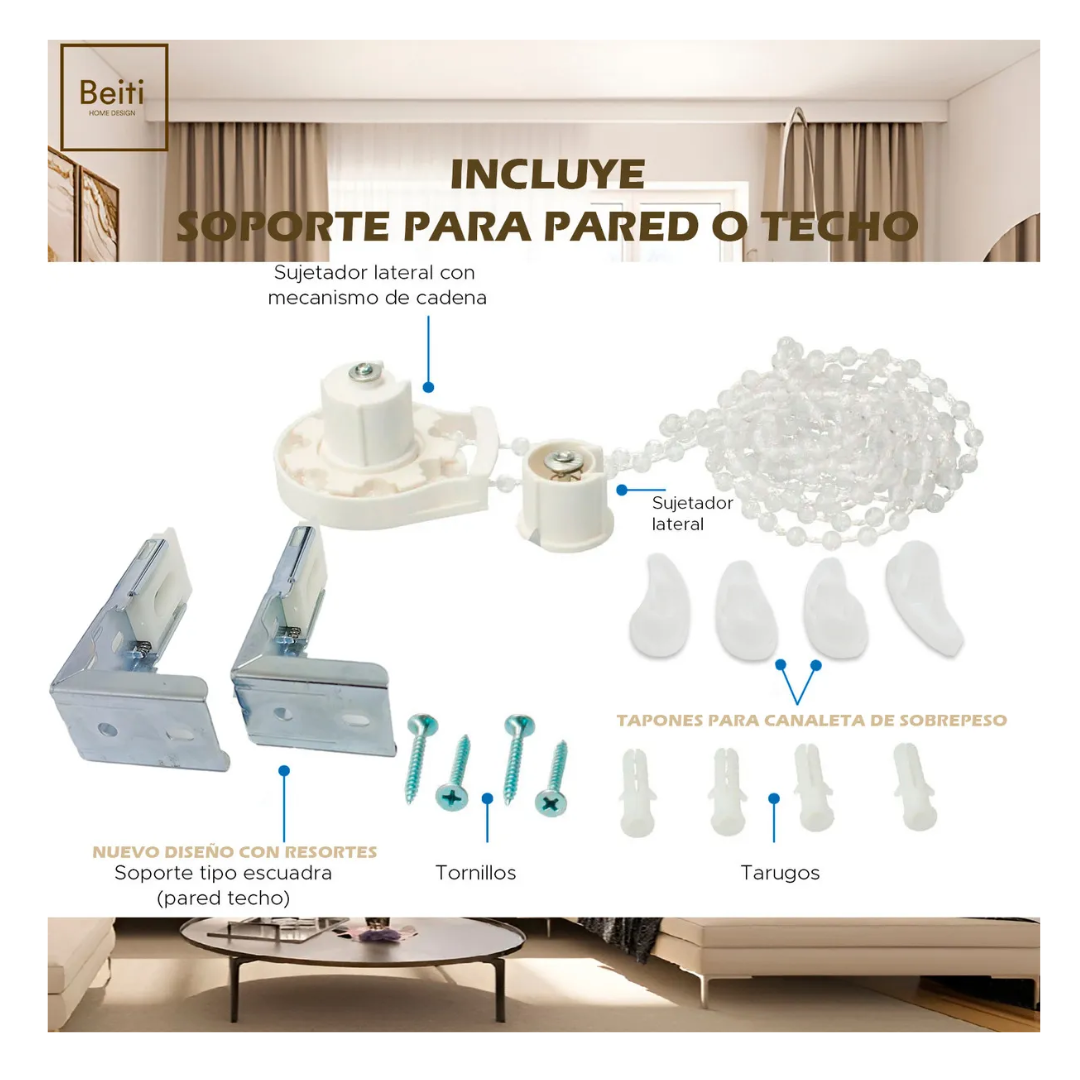 Cortina Roller Blackout Doble Visillo Cenefa 100x200-7