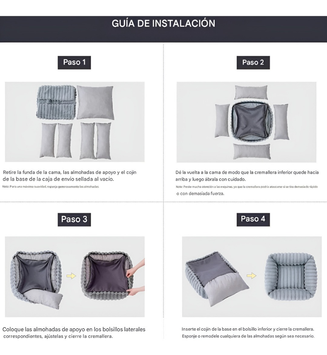 Cama Para Perro Lavable Antideslizante Y Tela Pola 106x76cm-5