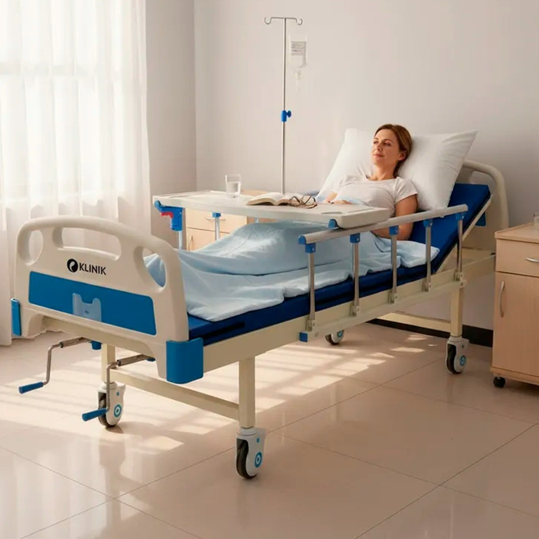 Cama Clínica Catre Manual Articulado 260kg Colchon Y Bandeja-5