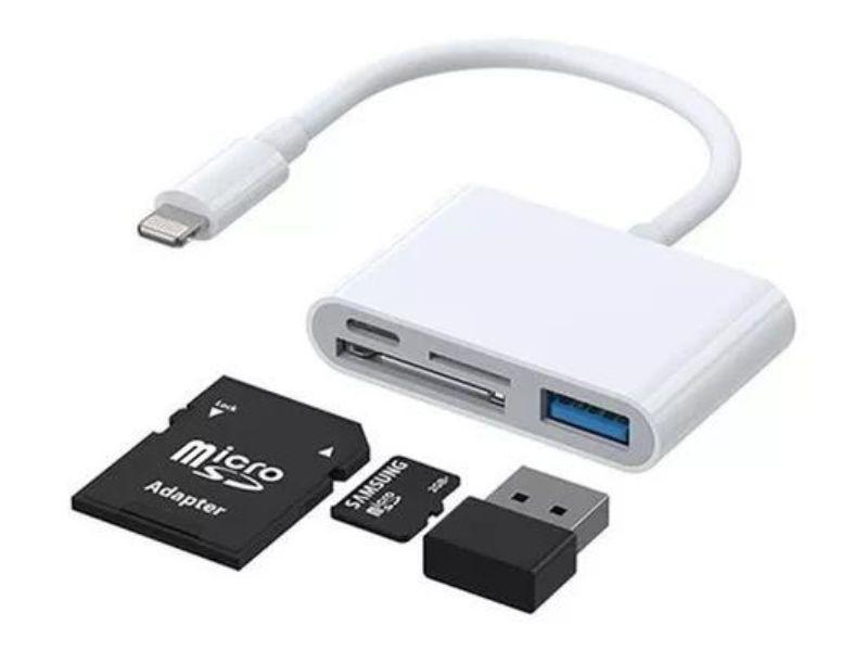 Adaptador Lector Tarjetas Microsd Y Sd Compatible Con iPhone-0