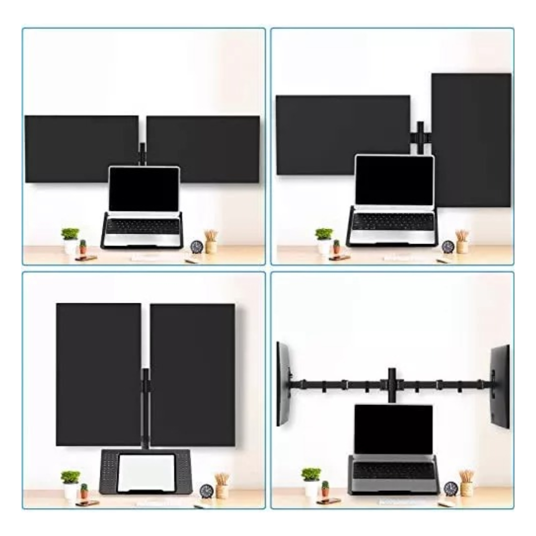 Soporte Escritorio Monitor Notebook Triple 10-32 Brazo Aspor-4