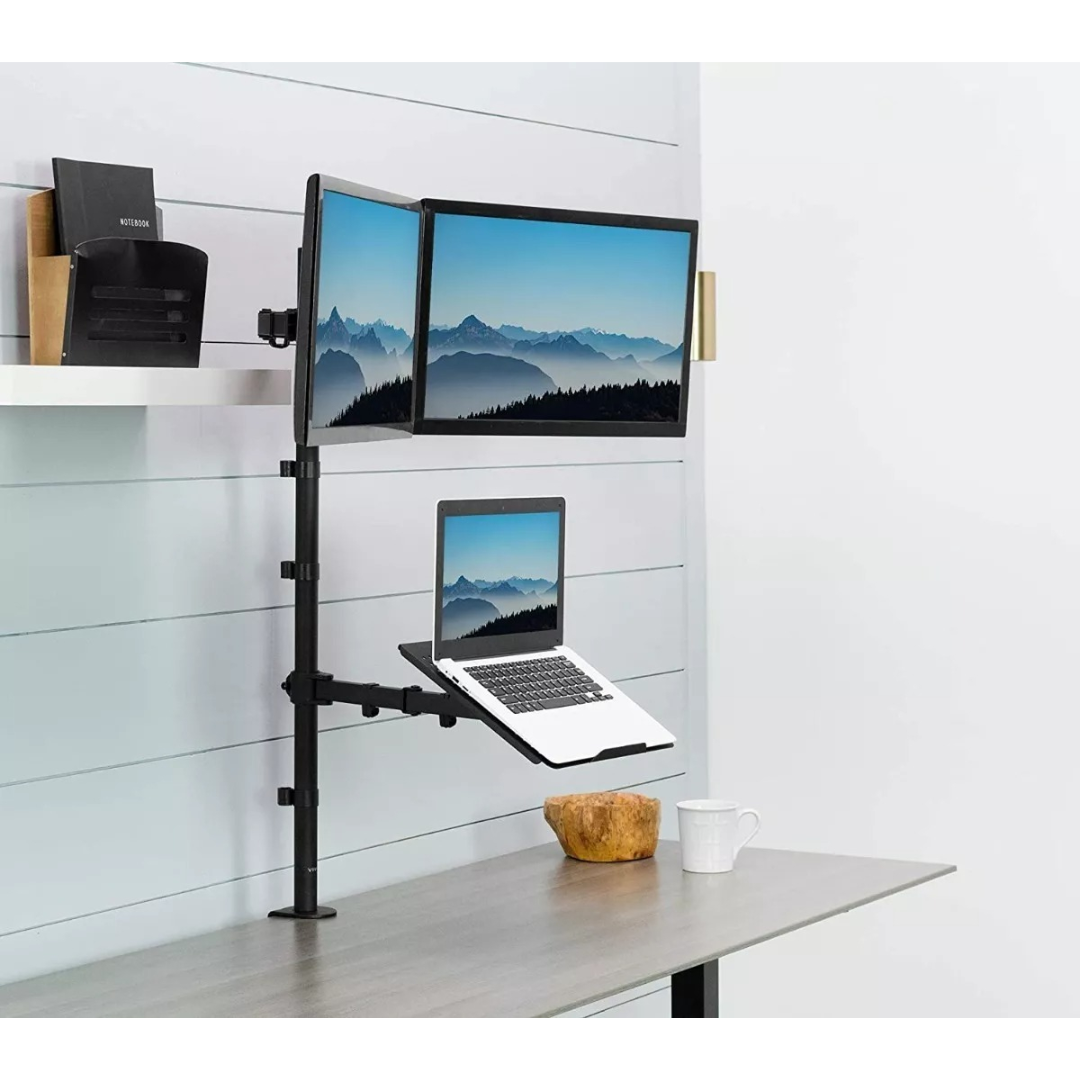 Soporte Escritorio Monitor Notebook Triple 10-32 Brazo Aspor-5