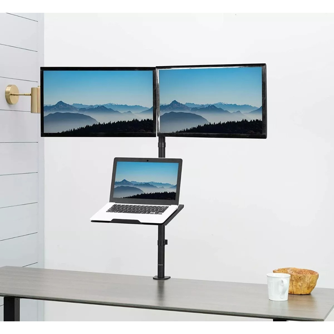 Soporte Escritorio Monitor Notebook Triple 10-32 Brazo Aspor-6