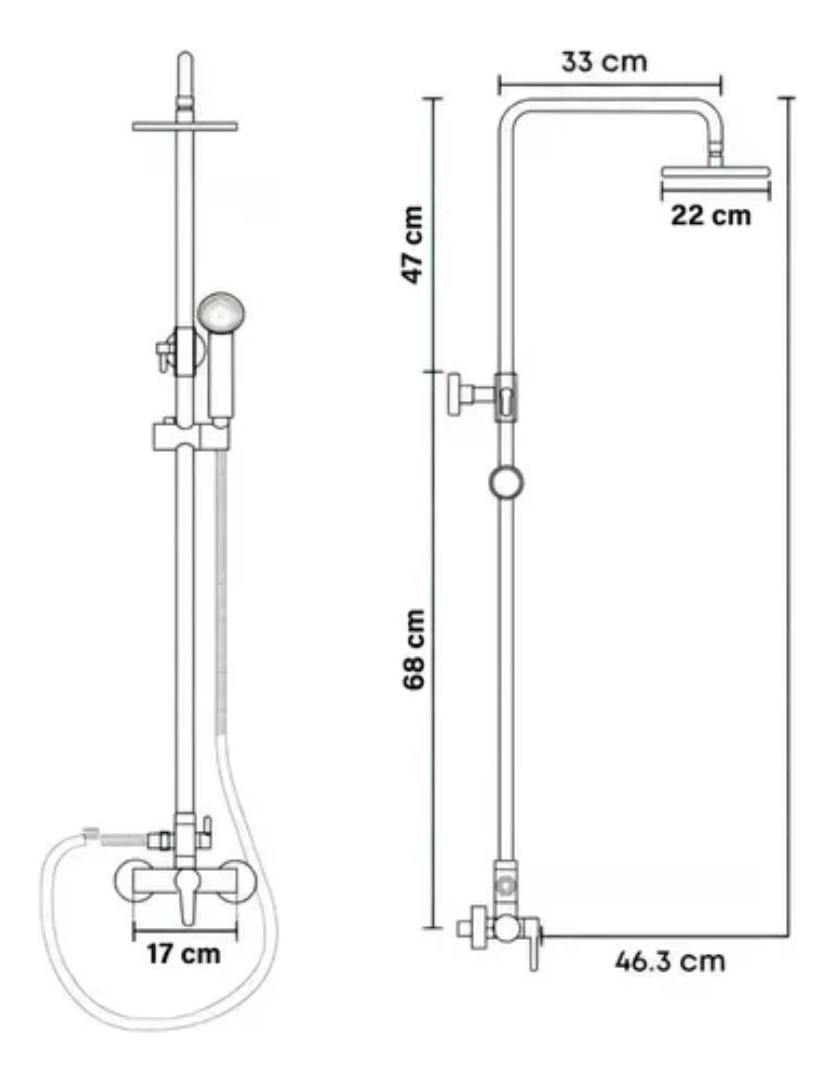 Columna De Ducha Acero Inoxidable Redondo 2 Salidas De Agua-2