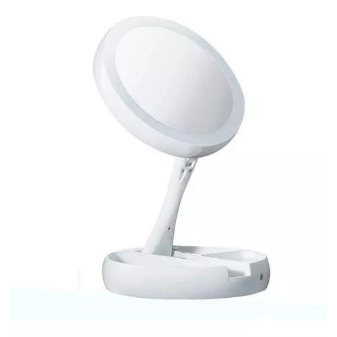 Espejo Con Luz Led Para Maquillaje Plegable Aumento X10-2